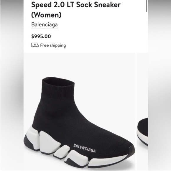 Balenciaga Shoes - Balenciaga 2.0 Black and White Speed Sock Sneakers Size 39 l US 9
